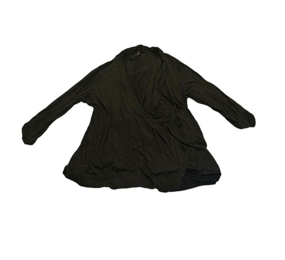 Black Women's Draped Open Cardigan Sweater